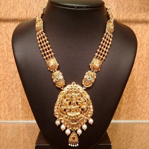 Antique Temple Jewellery Long Chains | Dhanalakshmi Jewellers