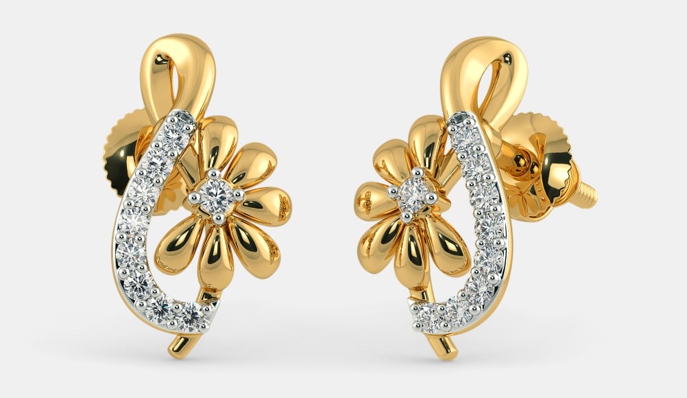 Latest Indian Gold Stud Earring Designs Dhanalakshmi Jewellers