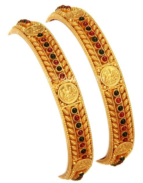 Palakka bangle Traditional Kerala Bangle Bracelet Ornament Gold plated  2  Piece