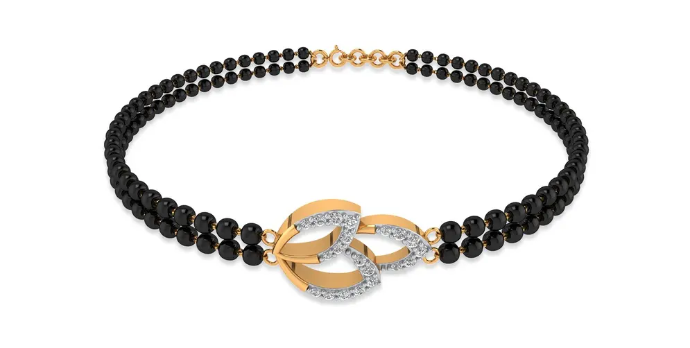 22k Gold Fleur Cz Mangalsutra Bracelet | Raj Jewels