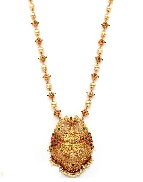Long Chain Temple Jewellery Designs - Dhanalakshmi Jewellers