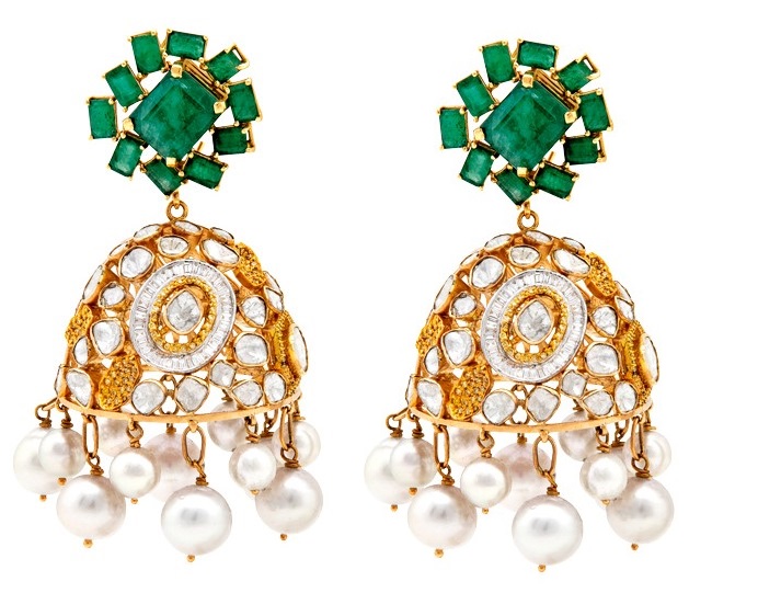 Appealing Uncut Diamond Jhumka Designs