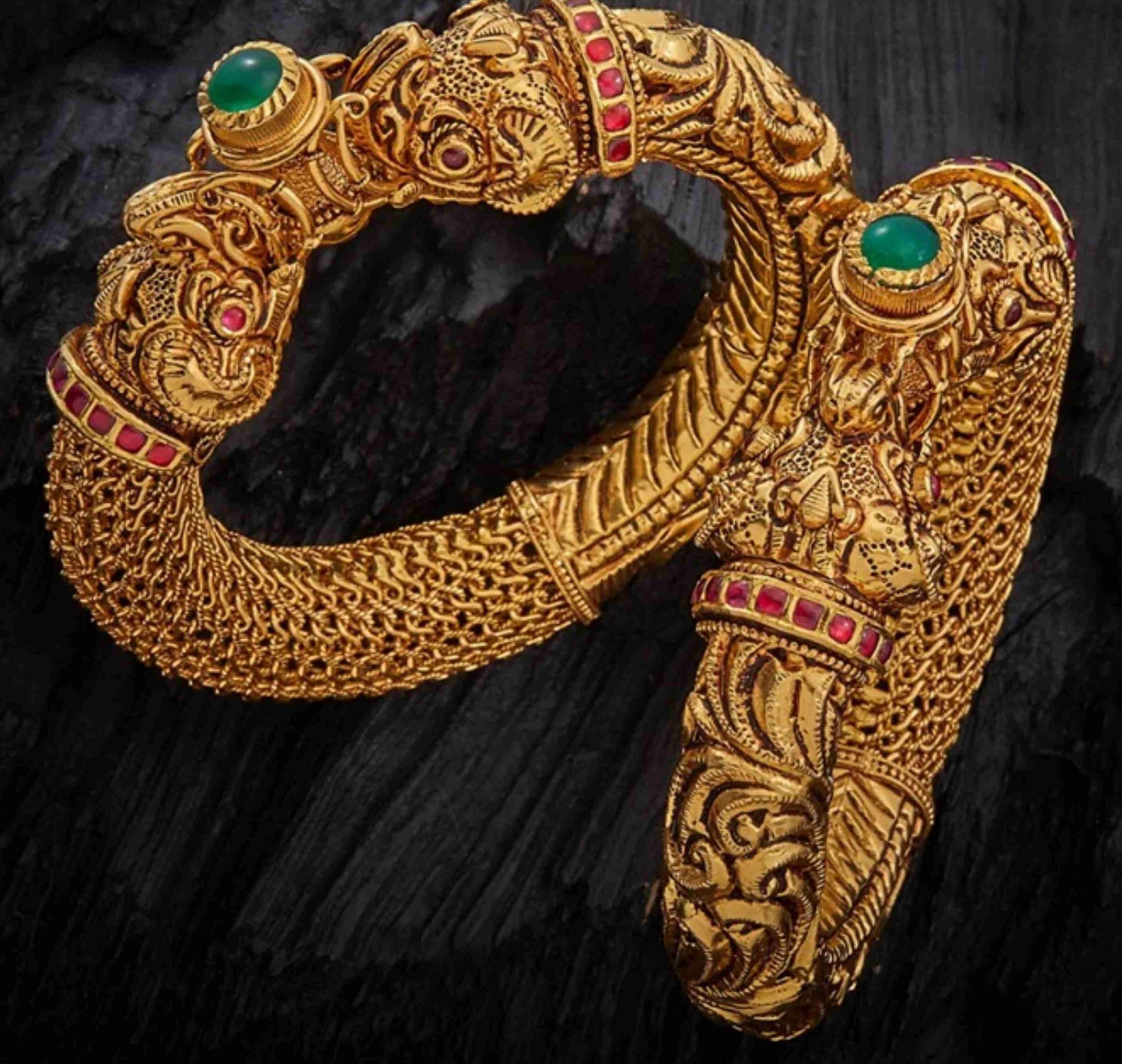 Elephant Design Gold Bangles