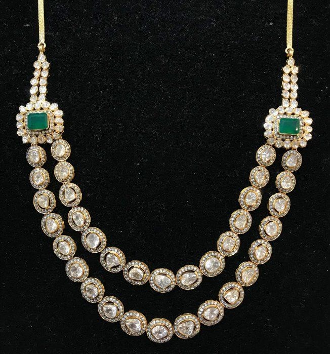 Gorgeous Emerald Polki Necklace Designs