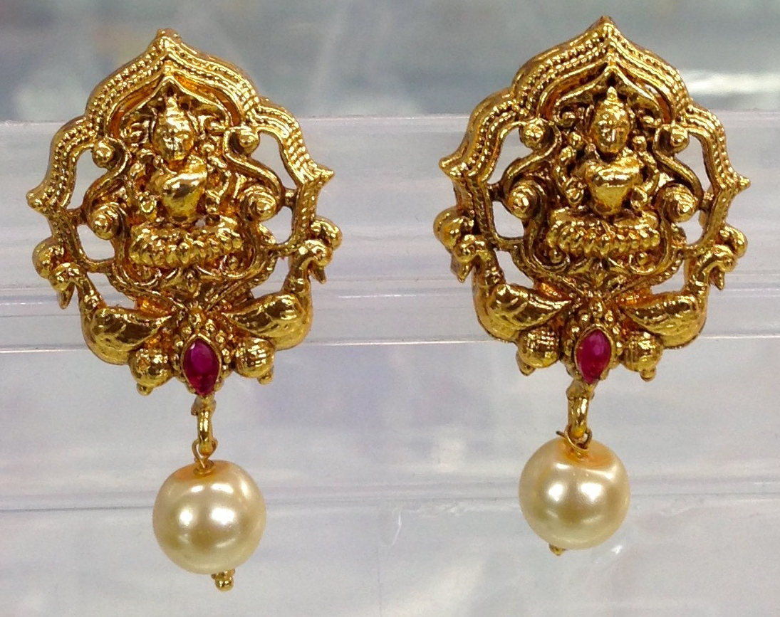 Antique Lakshmi Gold Earring Designs