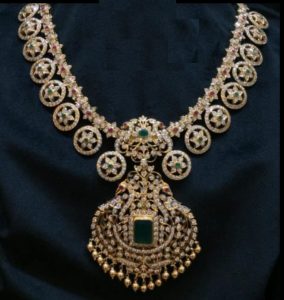 Beautiful Gold Bottu Mala Necklace Designs