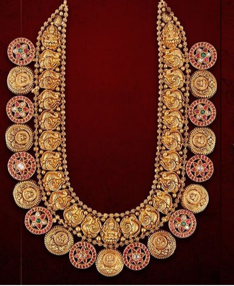 Beautiful Gold Bottu Mala Necklace Designs - Dhanalakshmi Jewellers
