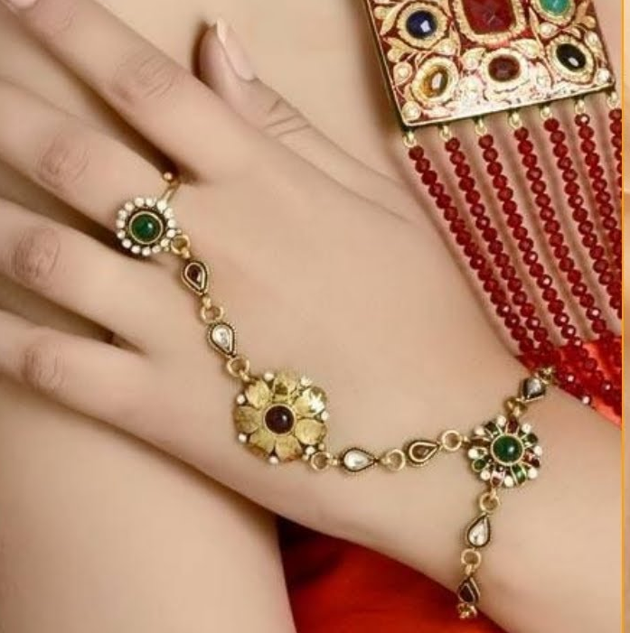 Crystal Finger Ring Chain Bracelet Boho Chain Bracelet - Temu