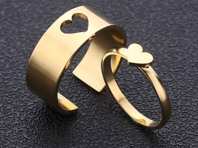Golden Shining Love Couple Rings – GIVA Jewellery