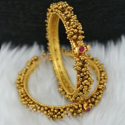 CZ stone One gram gold Bangle Bracelet - Design 10 – Simpliful Jewelry