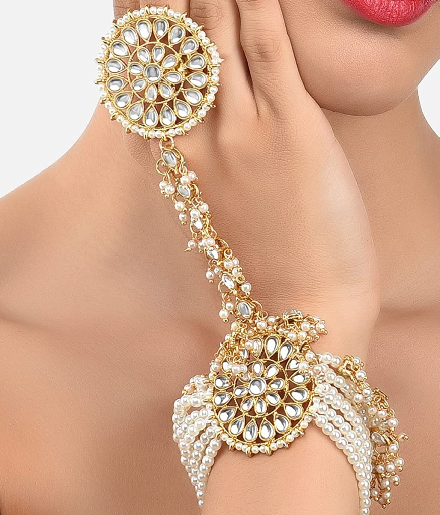 Buy Zaveri Pearls Combo Of 2 Red & Green Kundan Wedding Collection Ring  Bracelet - ZPFK9048 Online